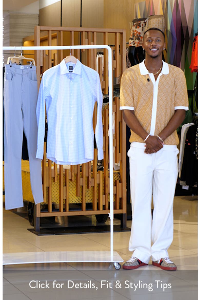 Hank Kent Slim Fit Plaid Stretch Cotton Dress Shirt video