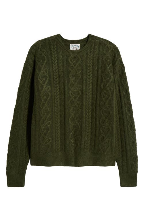 Elwood Antique Cable Knit Sweater In Emerald