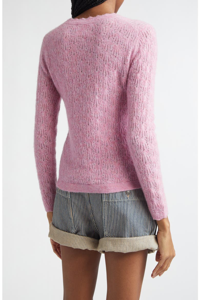 Obeline Pointelle Crewneck Sweater, Alternate, color, LIGHT PINK