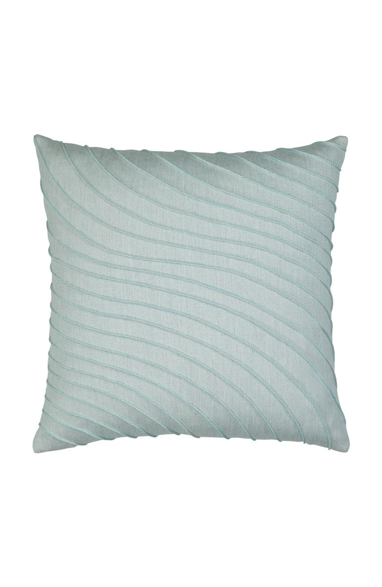 Elaine Smith Tidal Glacier Hand pleated Indoor & Outdoor Woven Accent Pillow, Main, color, Glacier