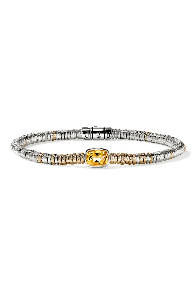 Heishi Bracelet, 14K Gold, Sterling Silver, Citrine, 4mm, Main, color, CITRINE