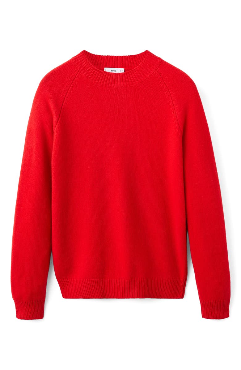 MANGO Raglan Sleeve Wool Sweater, Alternate, color, Red