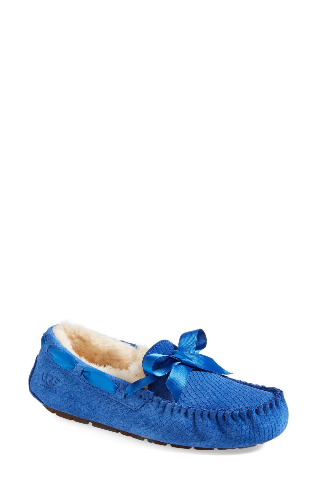 Australia 'Dakota - Exotic Scales' Suede Slipper, Main, color, MARINE BLUE