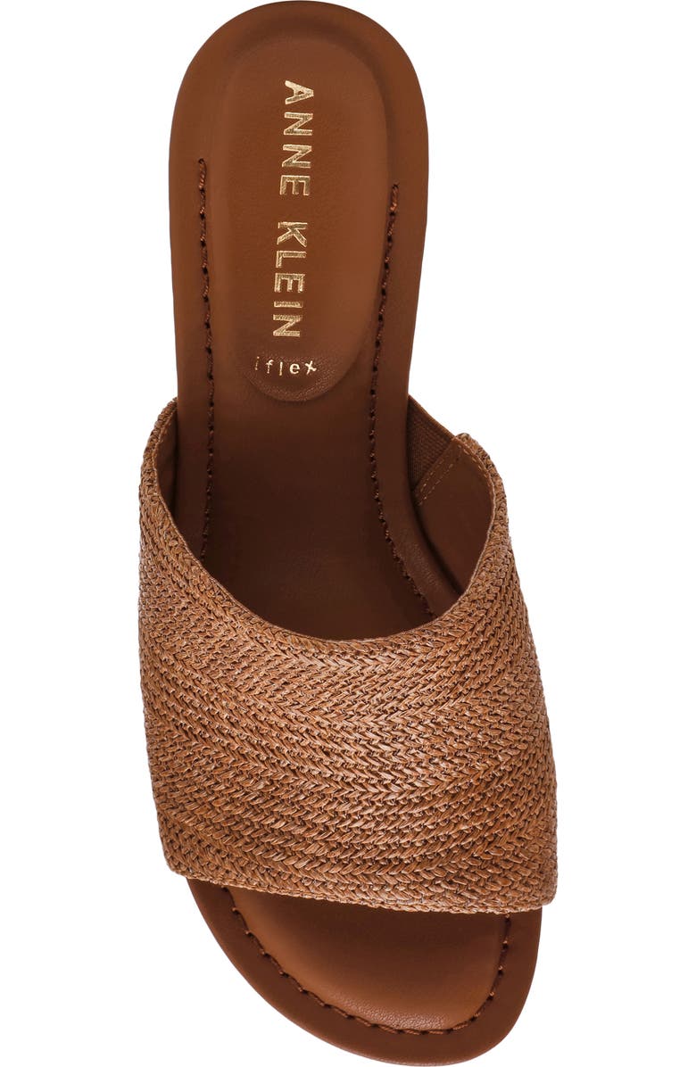 Anne Klein Charisma Wedge Slide Sandal, Alternate, color, Brown Raffia