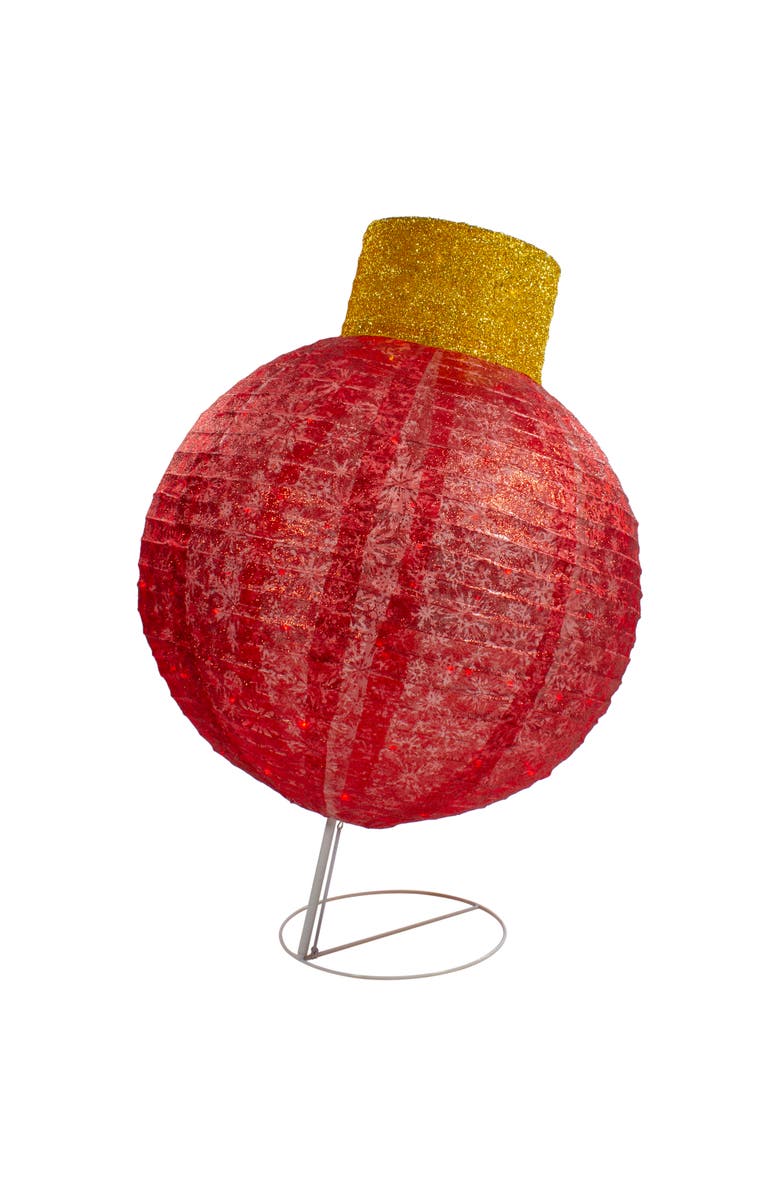 Northlight LED Lighted Twinkling Tinsel Onion Ornament Outdoor Commercial Christmas Decoration - 38" - Red, Alternate, color, 