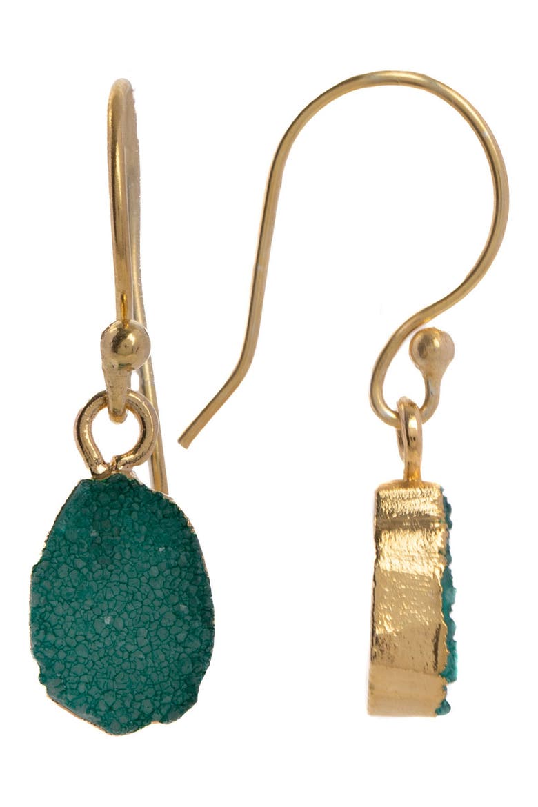 Mini Drusy Earring and Necklace Set, Alternate, color, GREEN