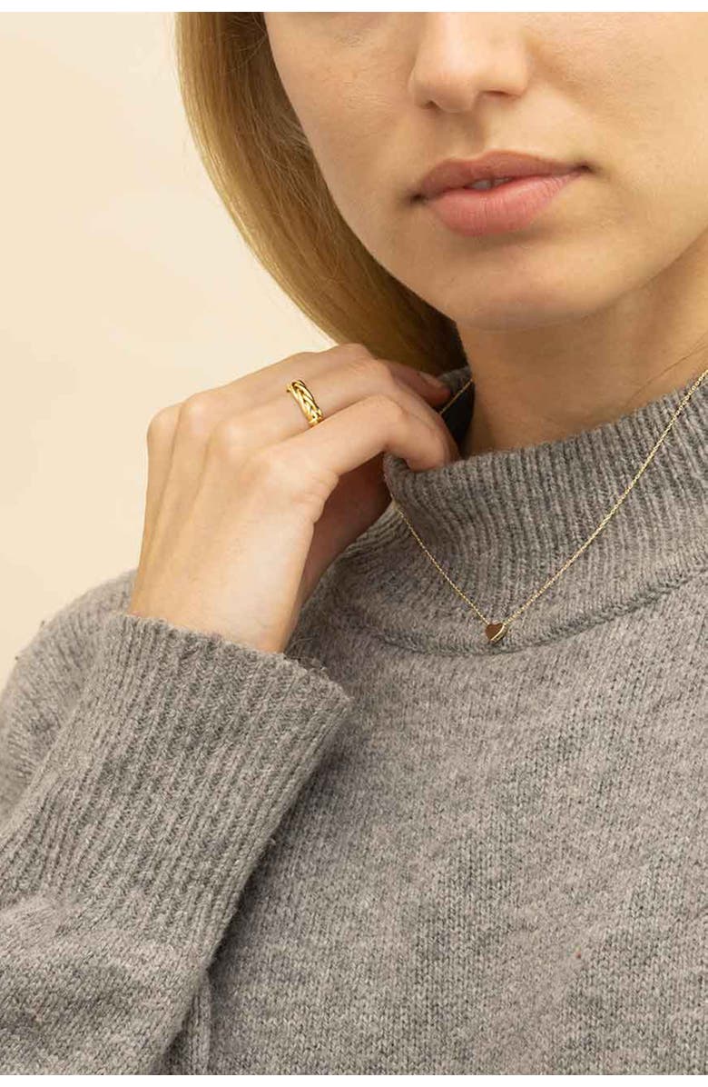 Oradina 14K Solid Gold Caesar Stack Ring, Alternate, color, Yellow Gold