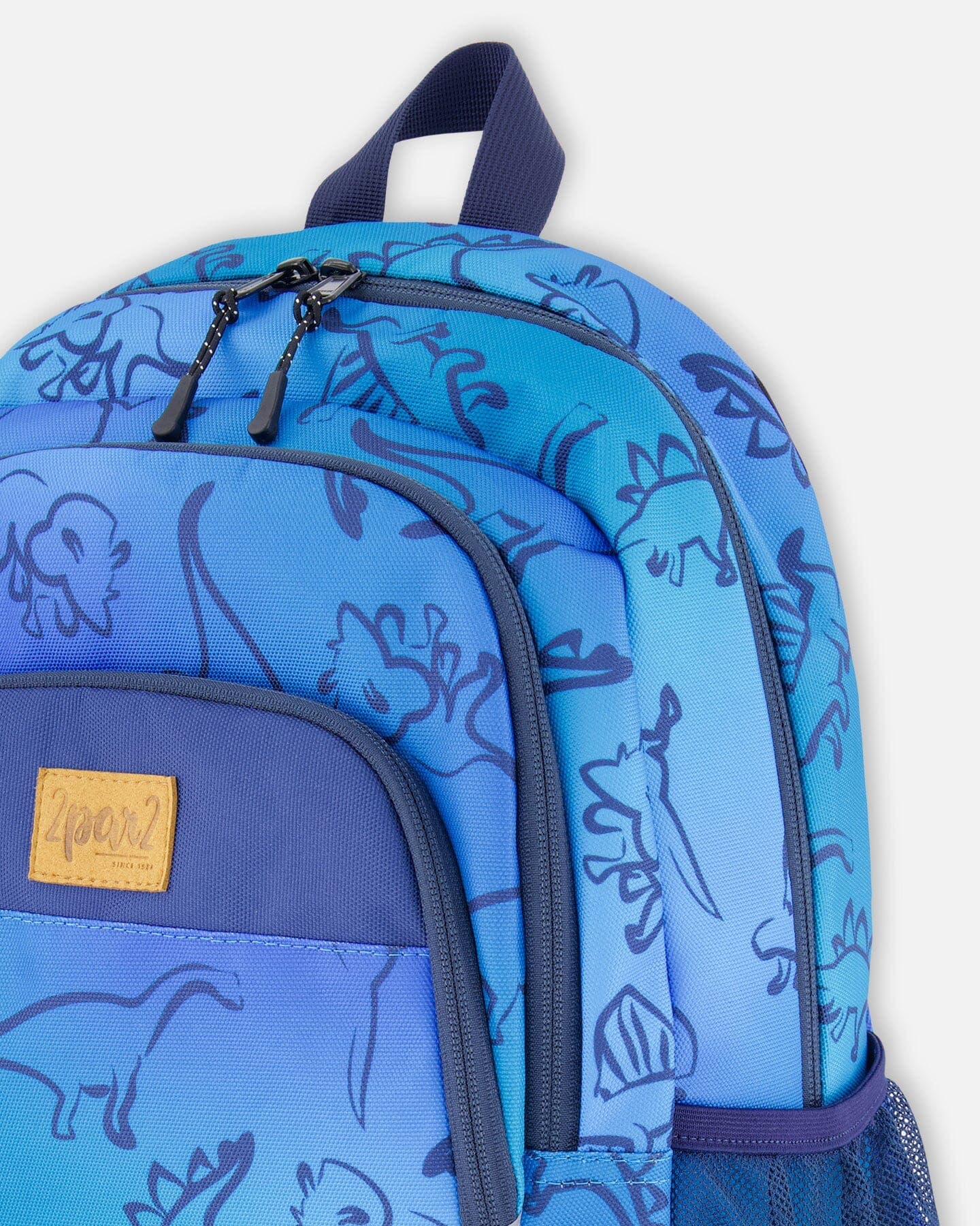 Deux par Deux Little Kids Backpack Dinosaur, Alternate, color, Blue Gradient
