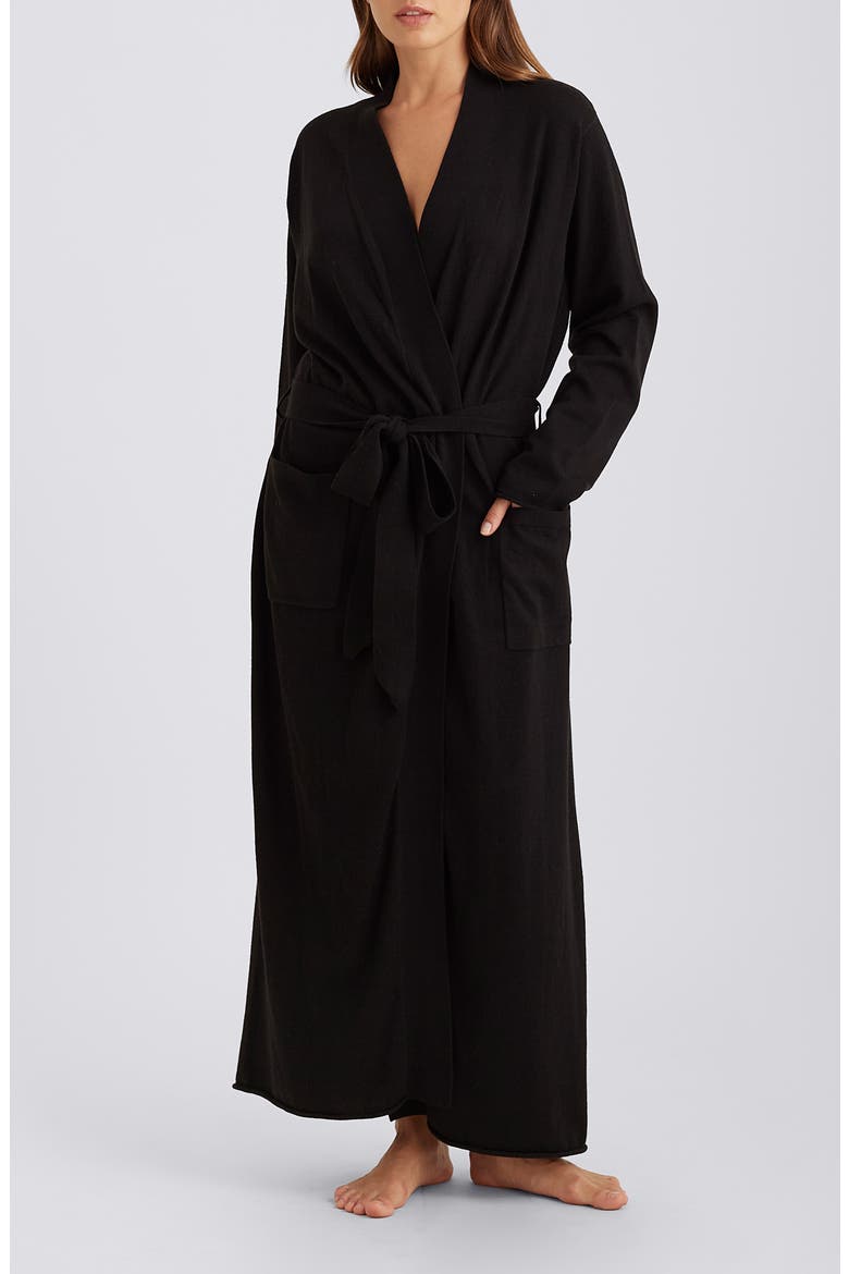 Cotton & Cashmere Robe, Main, color, BLACK