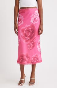 Bella Venice Roxy Rose Print Midi Skirt