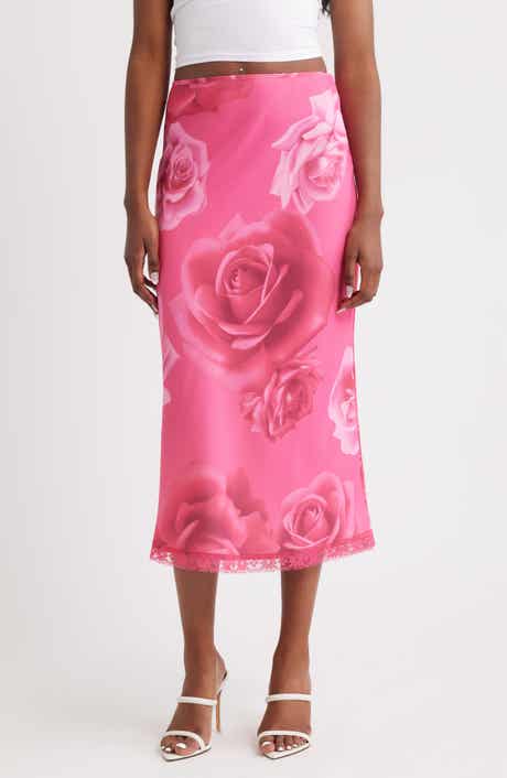 Bella Venice Roxy Rose Print Midi Skirt