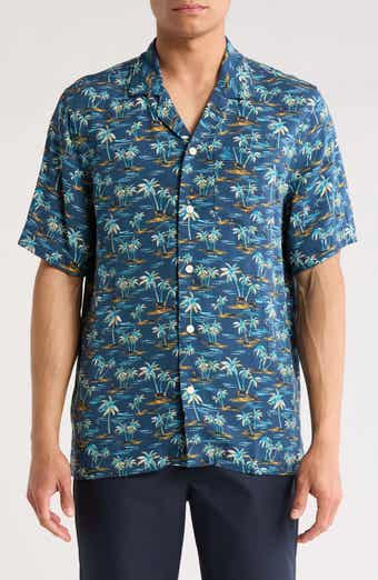 Original Penguin Beach Print Slim Fit Camp Shirt