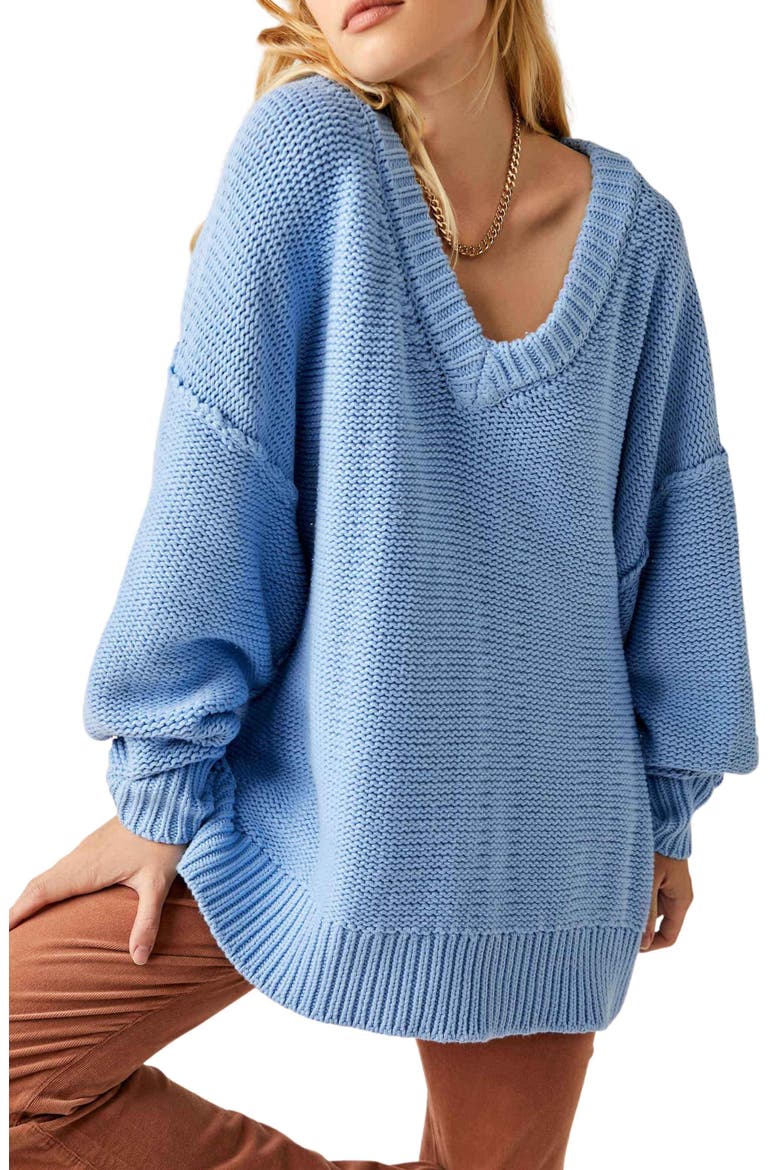 Alli V-Neck Sweater, Main, color, PLACID BLUE