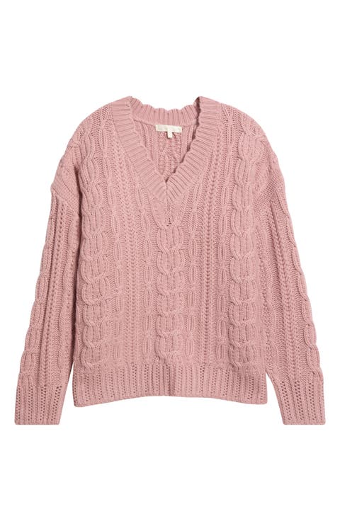 Croisette Cable Stitch Wool & Cashmere Sweater