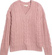 LoveShackFancy Croisette Cable Stitch Wool & Cashmere Sweater