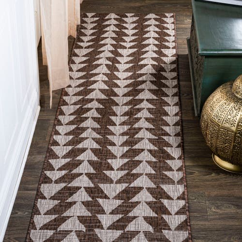 Jonathan Y Andratx Modern Geometric Indoor/outdoor Area Rug In Brown/beige