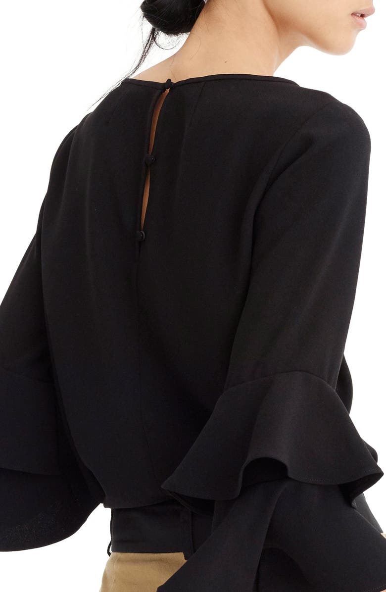 J.Crew Lana Tiered Bell Sleeve Top, Main, color, 