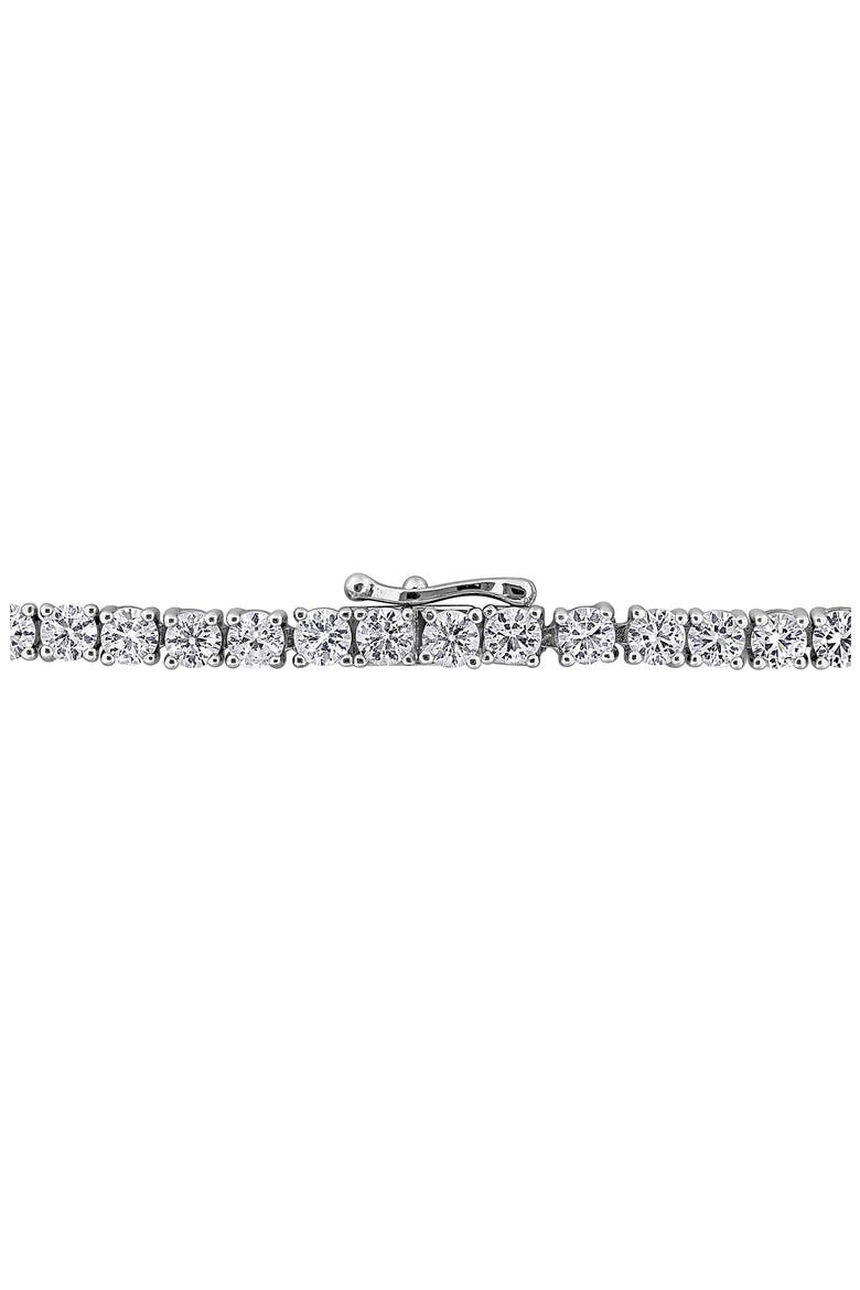 Lab Grown Ruby & Lab Grown White Sapphire Heart Station Bracelet, Alternate, color, RED
