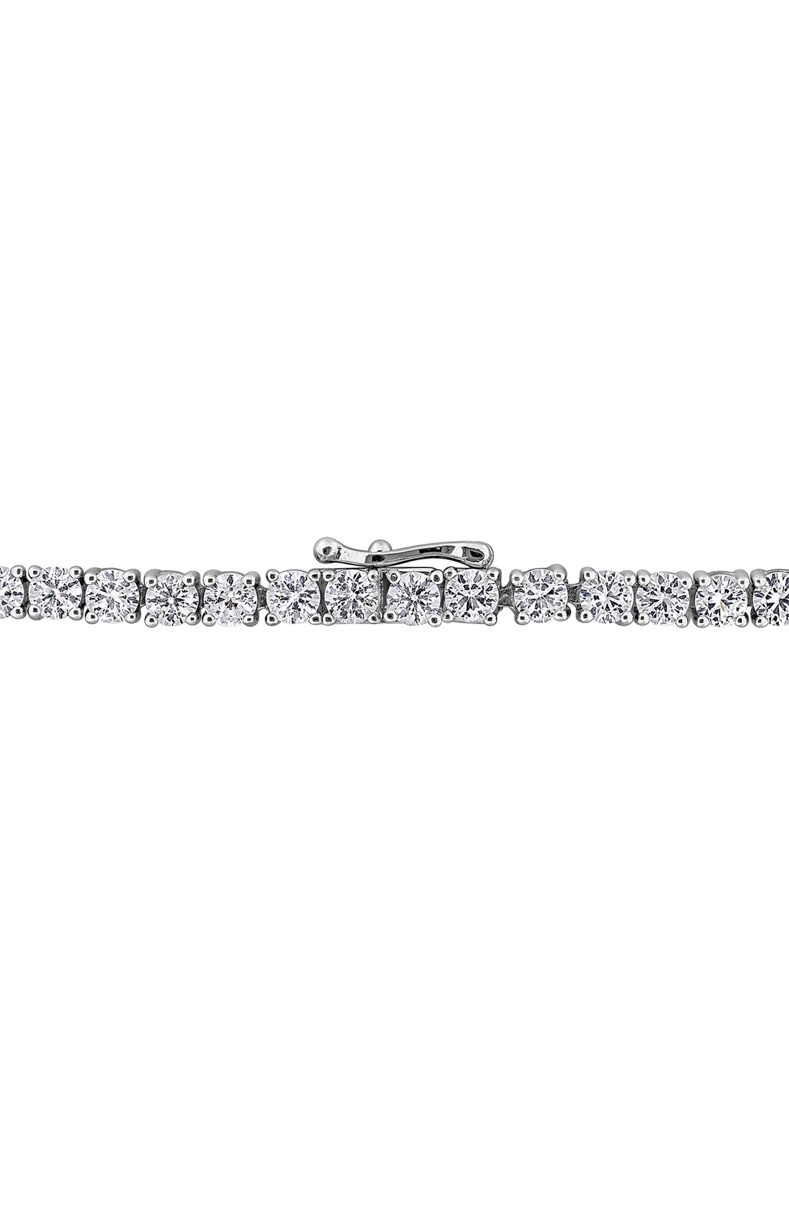 DELMAR Lab Grown Ruby & Lab Grown White Sapphire Heart Station Bracelet ...
