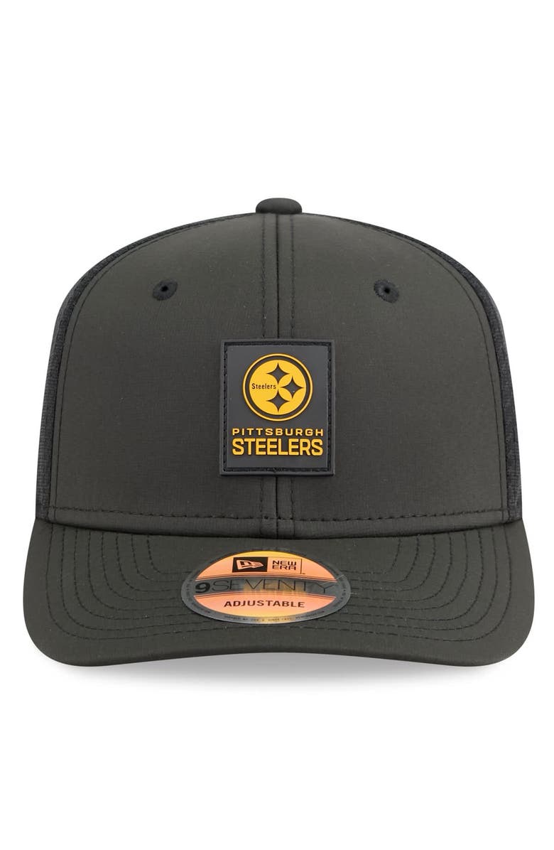 New Era Men's New Era Black Pittsburgh Steelers 2025 Sideline  9SEVENTY Trucker Adjustable Hat, Alternate, color, Black