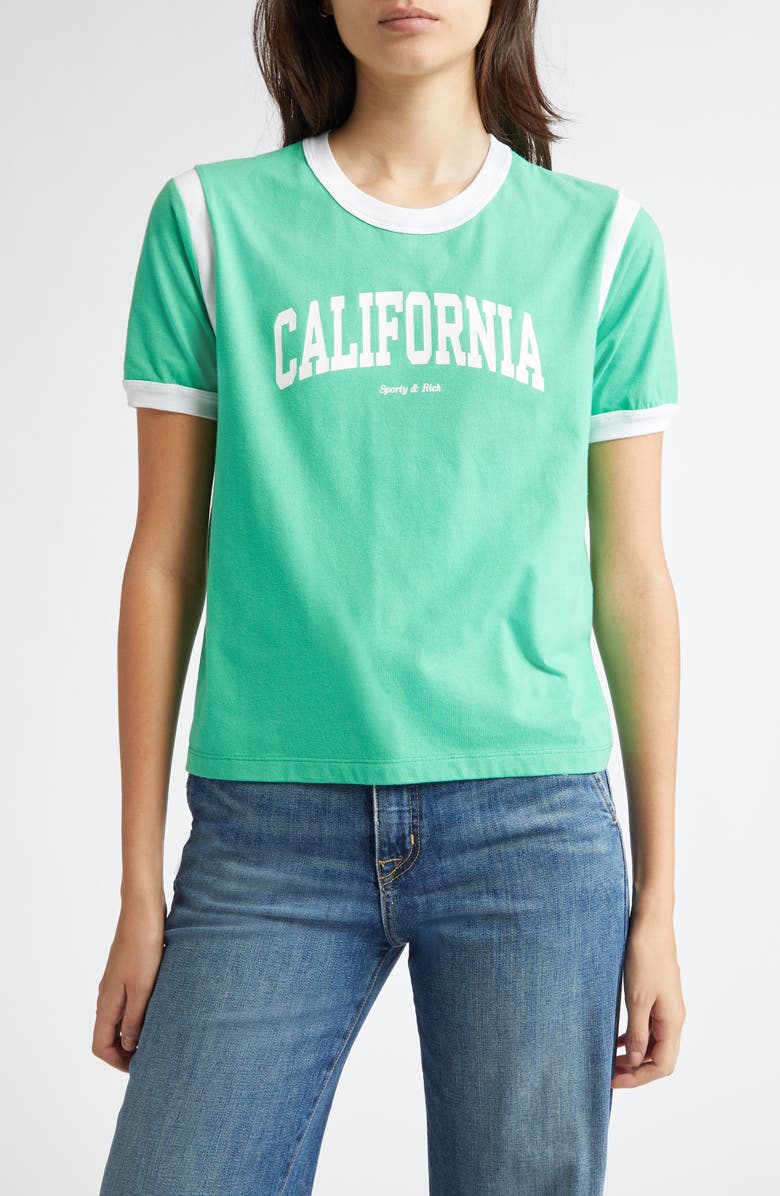 Sporty & Rich California Sports Cotton Blend Graphic T-Shirt, Main, color,