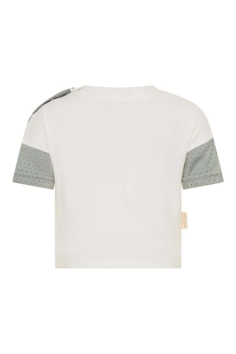 Colorblock Stretch Cotton Mesh T-Shirt, Alternate, color, WHITE MULTI