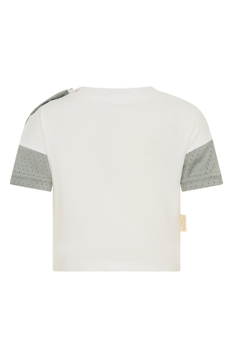 TINY TRIBE Colorblock Stretch Cotton Mesh T-Shirt, Alternate, color, White Multi