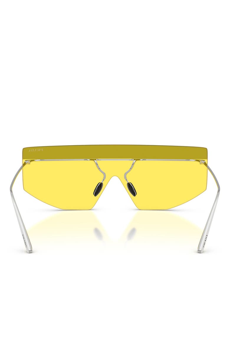 Prada 140mm Shield Sunglasses, Alternate, color, Silver/ Yellow Silver