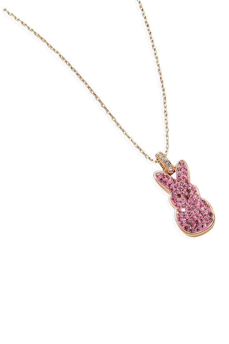 Peeps® Pave Pink Bunny Pendant Necklace, Alternate, color, Pink