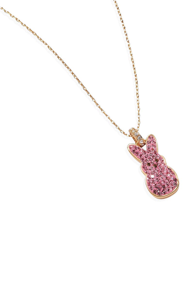 Alex and Ani Peeps<sup>®</sup> Pave Pink Bunny Pendant Necklace, Alternate, color, Pink