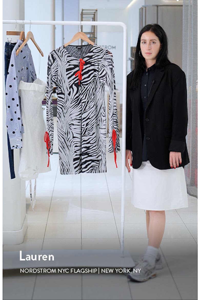 Animal Print Long Sleeve Cutout Mesh Minidress video