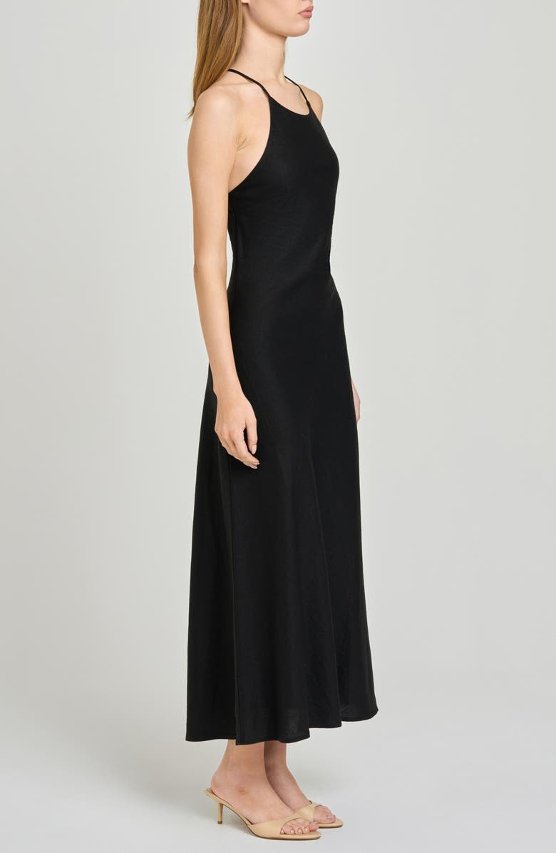 WAYF Lucienne Strappy Back Linen Blend Maxi Dress, Alternate, color, Black