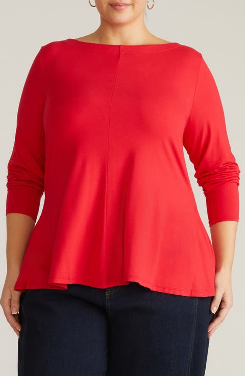 Cassandra Long Sleeve Jersey Top (Regular & Plus)