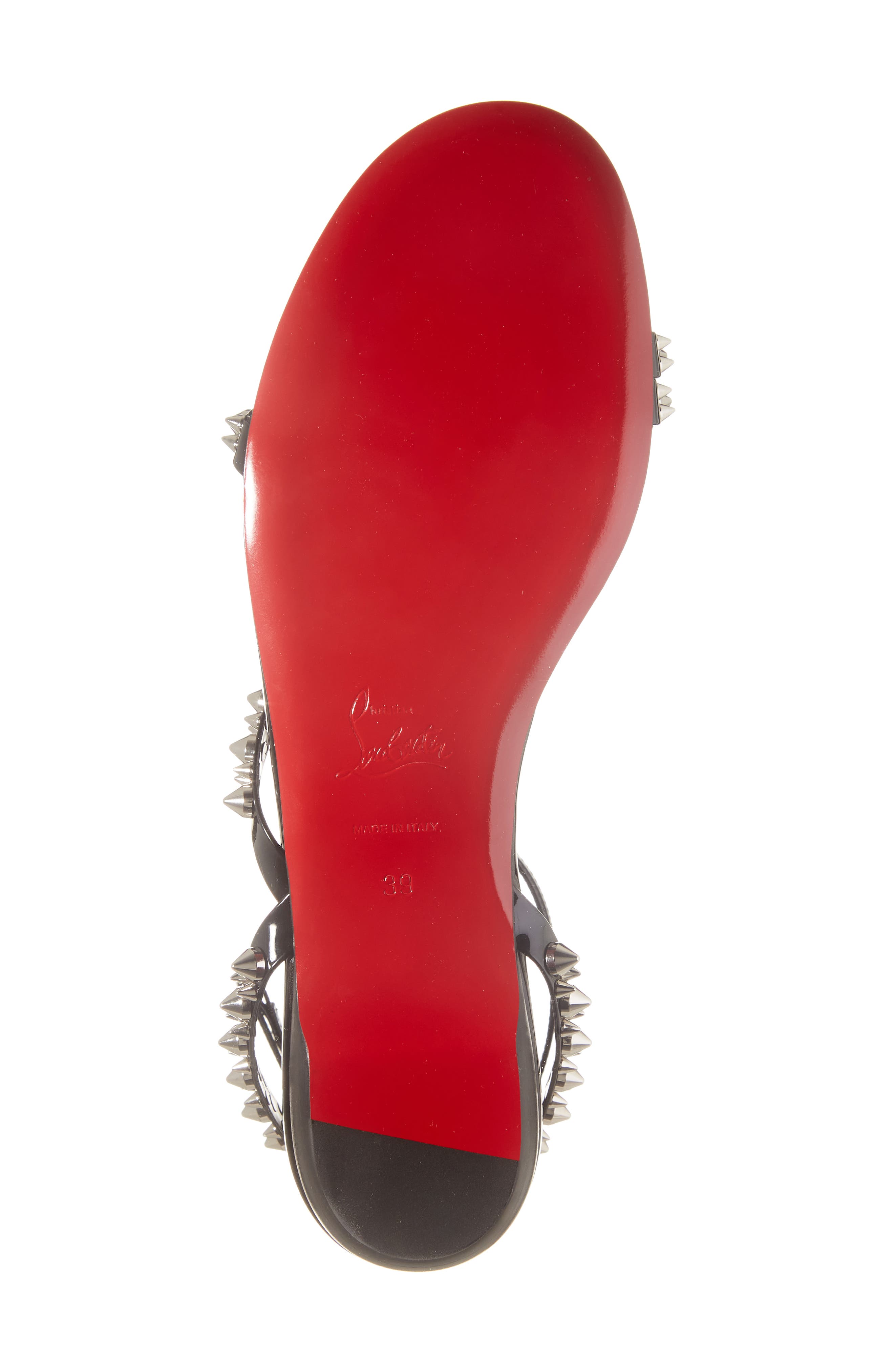 Christian Louboutin Mafaldina Spikes Ankle Strap Sandal, Alternate, color, 