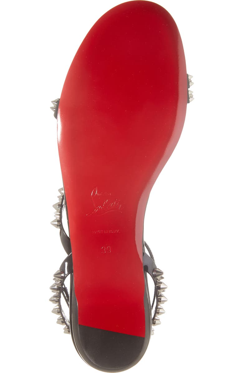 Christian Louboutin Mafaldina Spikes Ankle Strap Sandal, Alternate, color,