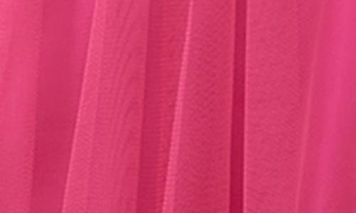 Trina Trina Turk Otaku Ruffled Tulle Overlay Trapeze Dress In Fumiko Fuchsia