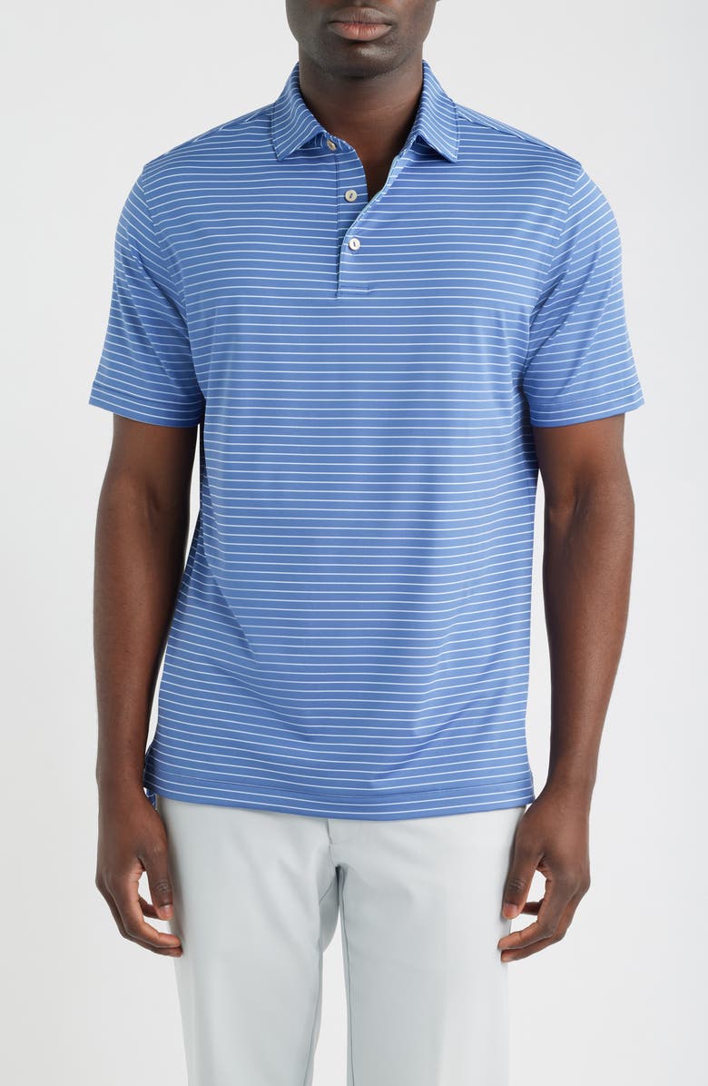 Peter Millar Winston Summer Comfort Performance Jersey Polo, Main, color, Bali Blue