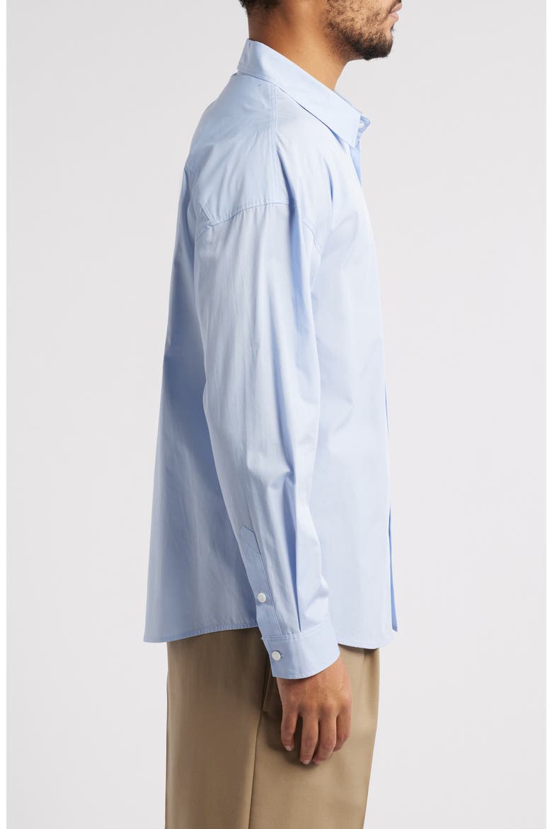 Relaxed Fit Cotton Button-Up Shirt, Alternate, color, LIGHT BLUE