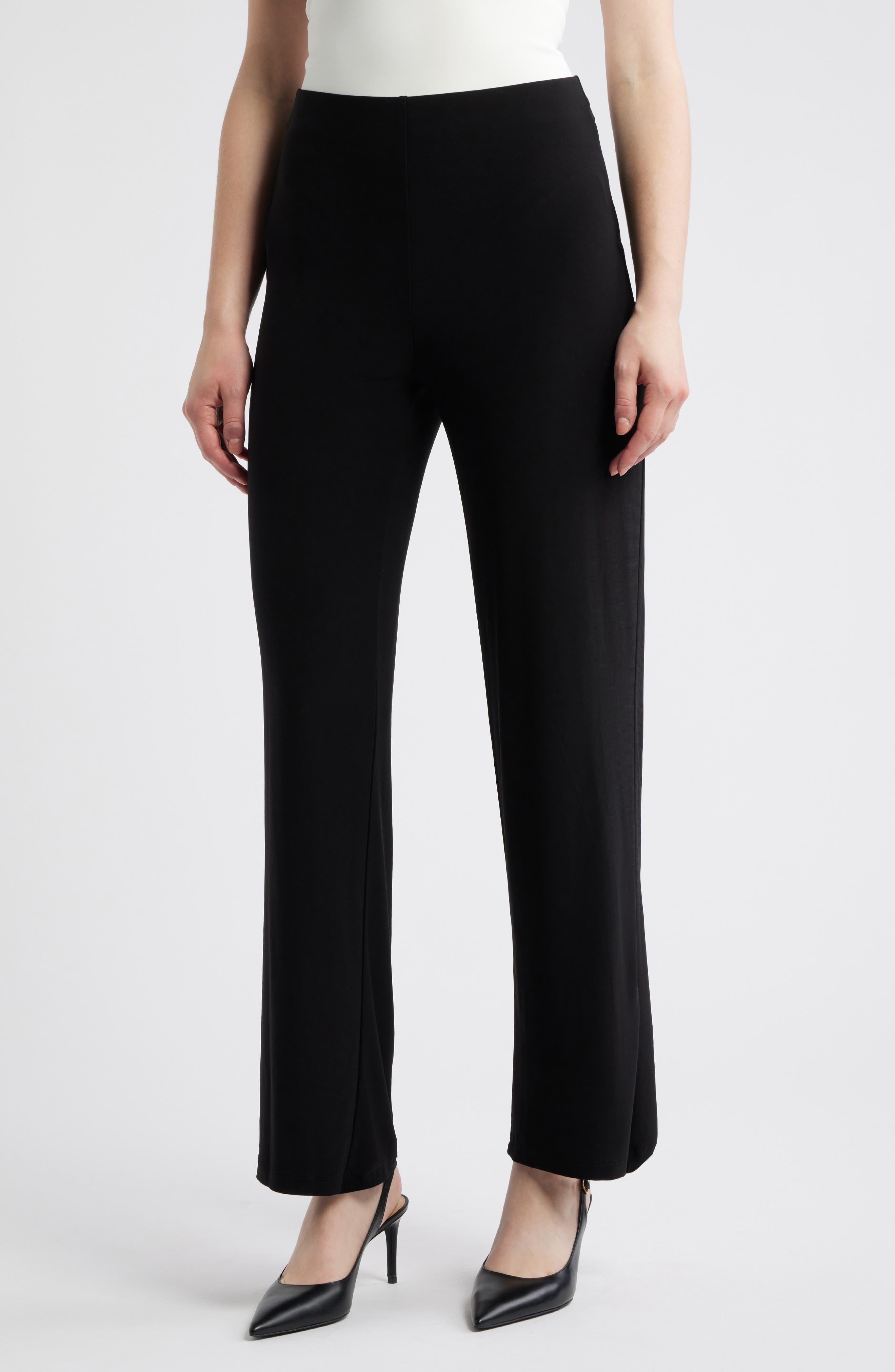 Wide Leg Knit Pull-On Pants