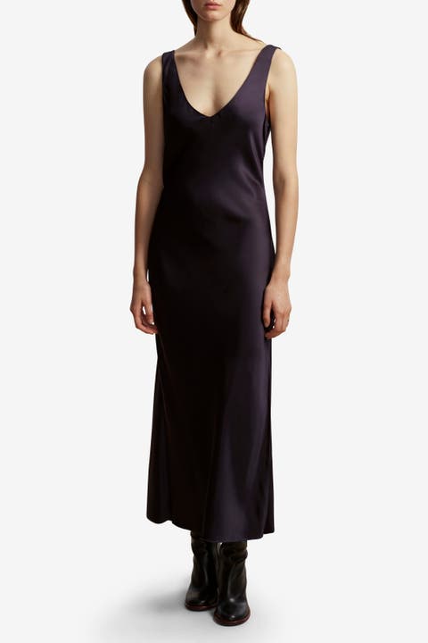 Cowl Back Satin Slipdress