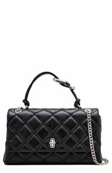 The Dual Chain Diamond Quilted Convertible Leather Shoulder Bag
