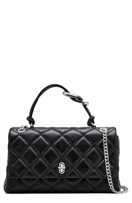 The Dual Chain Diamond Quilted Convertible Leather Shoulder Bag