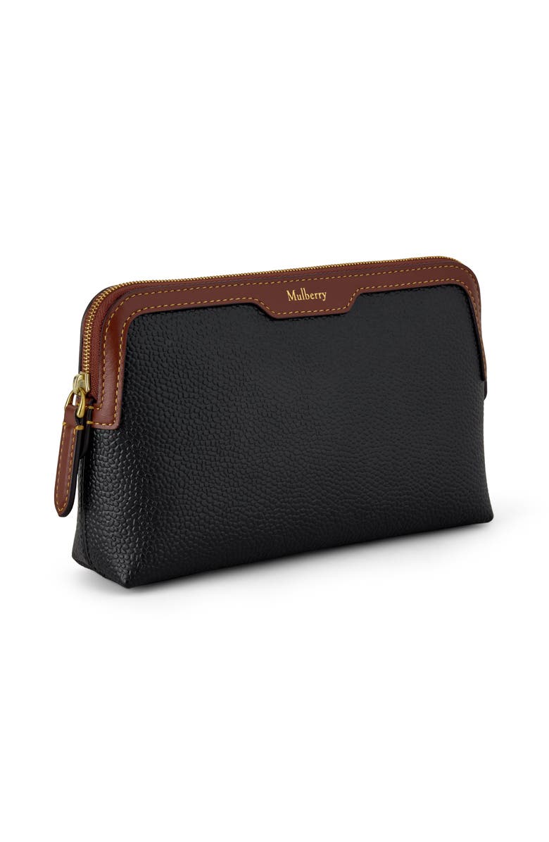 Mulberry Small Leather Cosmetic Pouch, Alternate, color, Black-Cognac