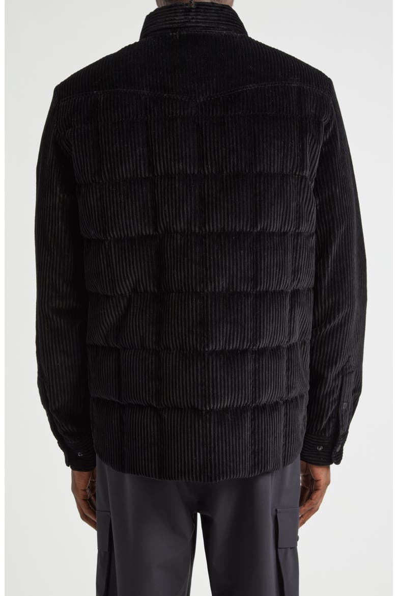 Gelt Quilted Stretch Corduroy Down Shirt Jacket, Alternate, color, BLACK