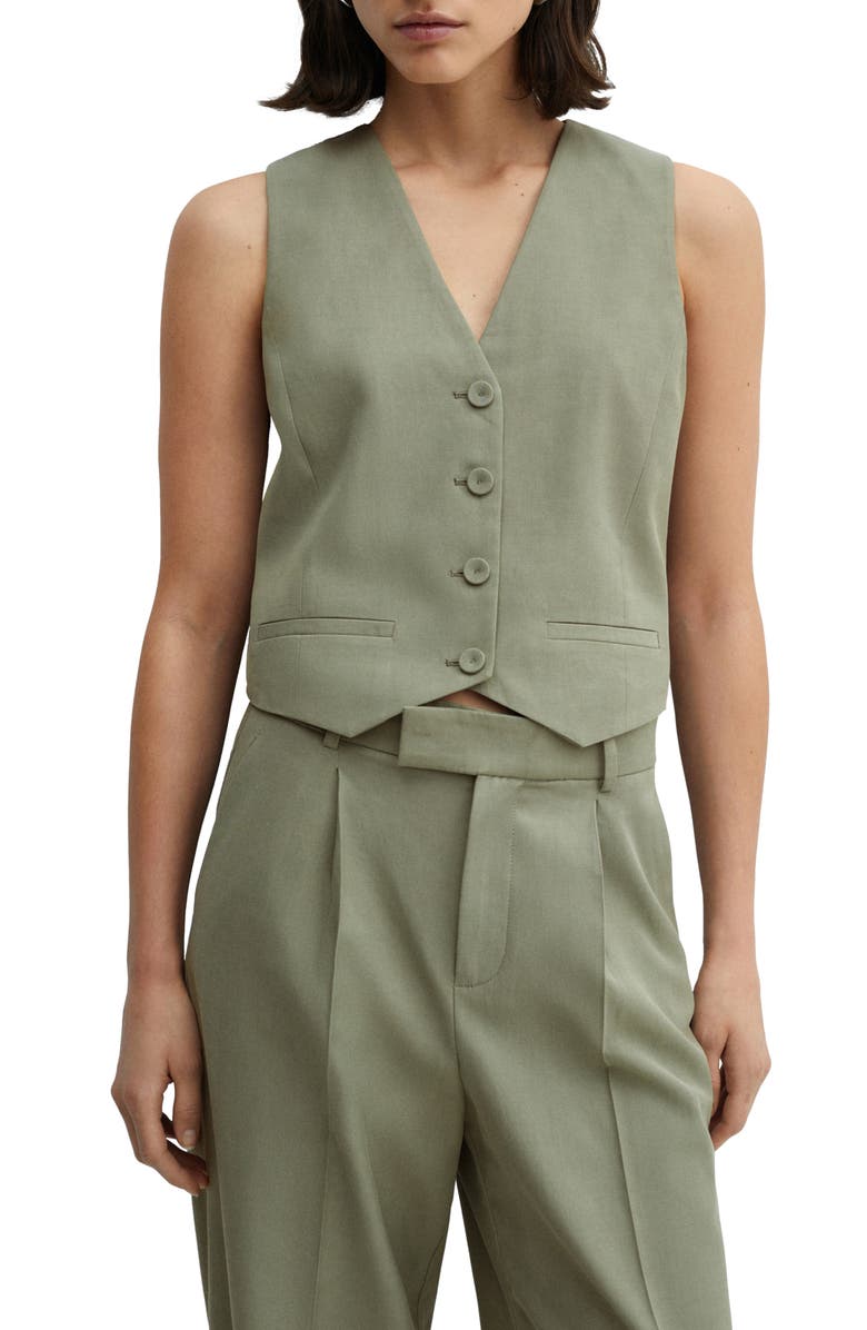 MANGO Alicante Vest, Main, color, Pastel Green