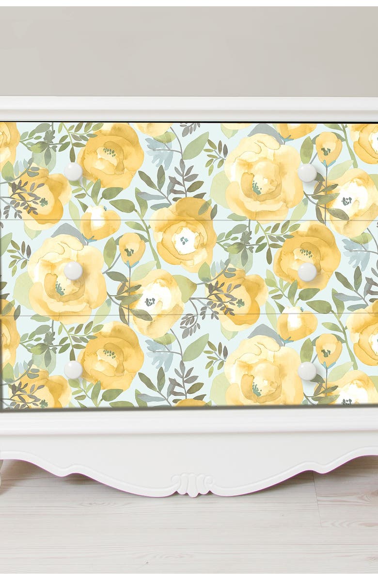 Wallpops Peachy Keen Yellow Peel & Stick Wallpaper, Alternate, color, Yellow
