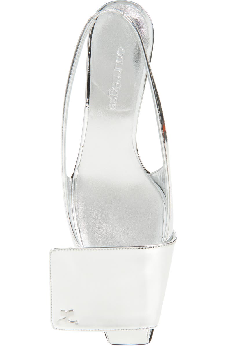 Courrèges Fold Mirror Kitten Heel Slingback Sandals, Alternate, color, Mirror