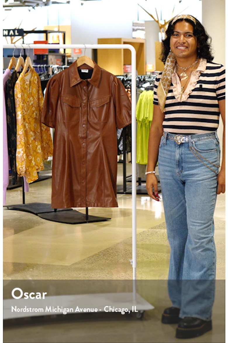 Short Sleeve Faux Leather Shirtdress video