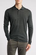 Robert Barakett Roman Long Sleeve Merino Wool Sweater Polo
