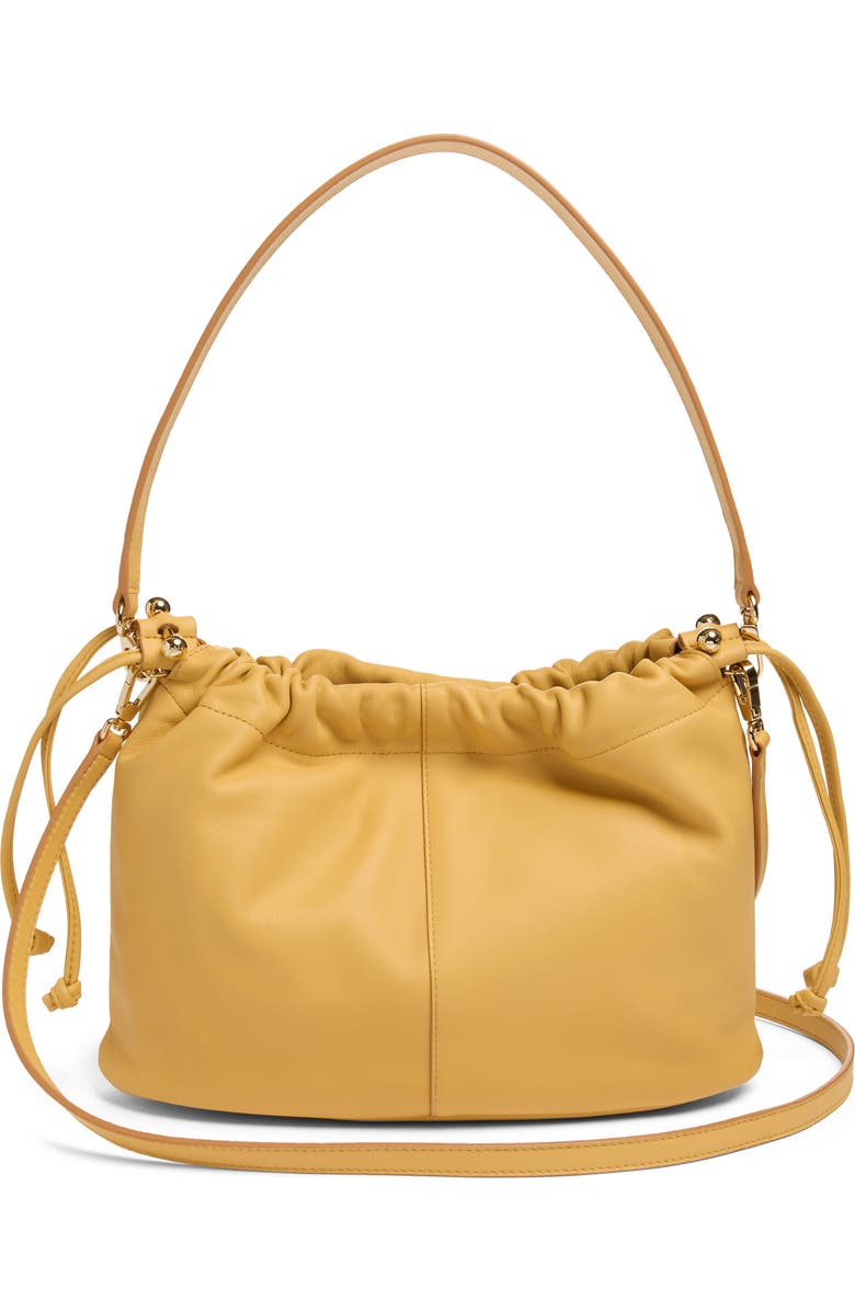 Strathberry Midi Leather Drawstring Handbag, Alternate, color, Brulee
